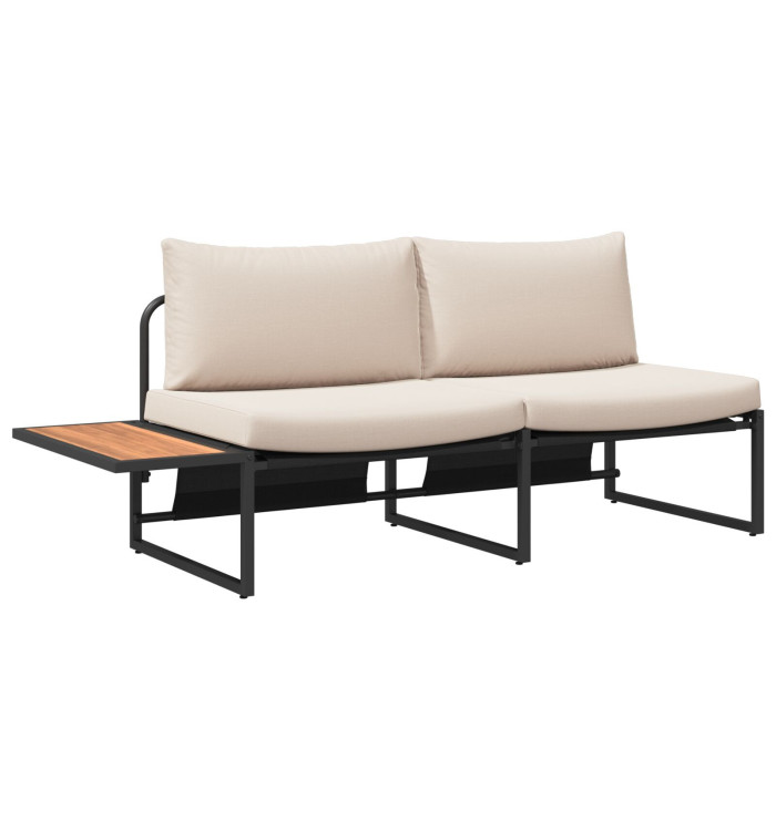 Canapé jardin 2 places avec coussins taupe | Mobilier & Déco