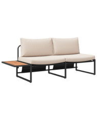 Canapé jardin 2 places avec coussins taupe | Mobilier & Déco