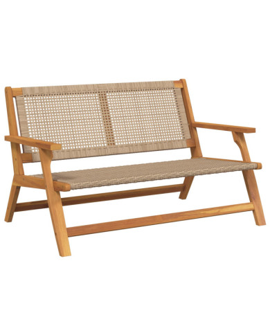 Banc de jardin Beige 122x76x73,5 cm Bois d'acacia massif | Mobilier & Déco