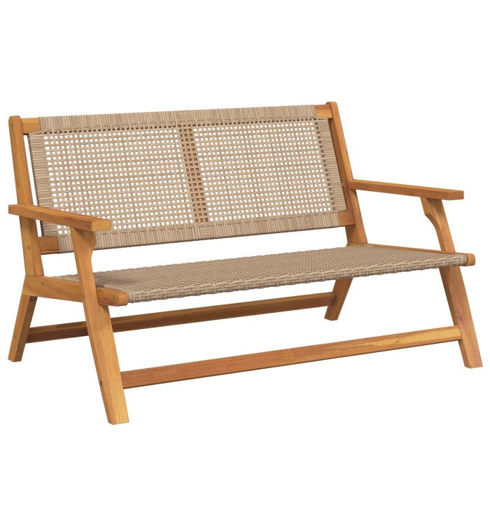 Banc de jardin Beige 122x76x73,5 cm Bois d'acacia massif | Mobilier & Déco