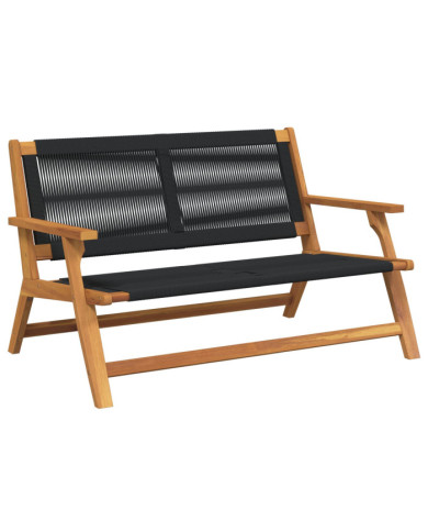 Banc de jardin Noir 76x122x73 cm Bois d'acacia massif | Mobilier & Déco