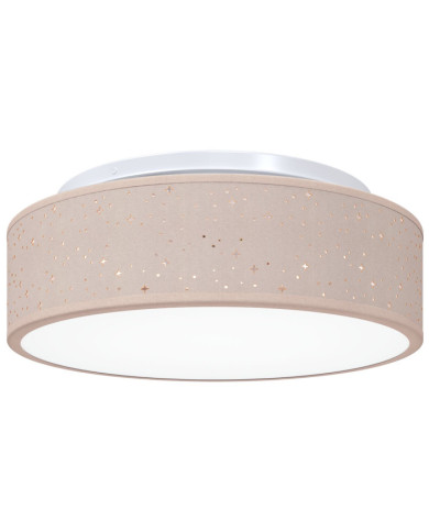 Luminaires de plafond avec abat-jour étoilé Taupe Ø 38 cm Tissu E27 | Mobilier & Déco