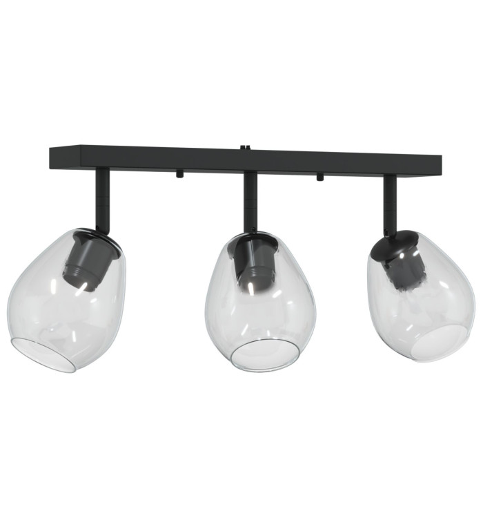 Plafonniers avec abat-jour en verre réglable noir, E27 | Mobilier & Déco