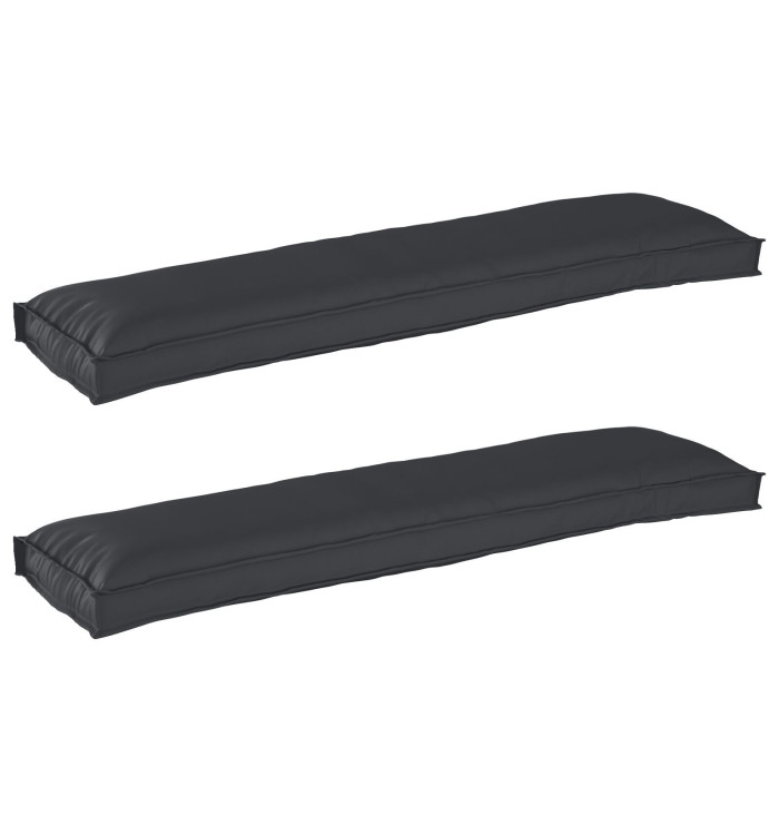 Coussins de palette pour banc 2 pcs Noir 150x40x8 cm Tissu Oxford | Mobilier & Déco