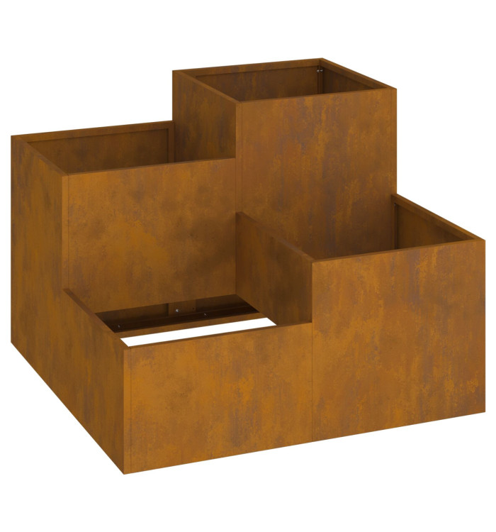 Jardinière 80x80x60 cm en acier résistant aux intempéries | Mobilier & Déco