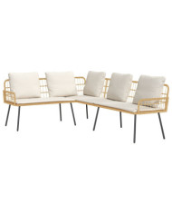 Canapé en L Naturel 231x173x78 cm en Poly Rattan | Mobilier & Déco