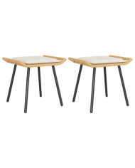Tabourets de jardin 2 pcs Naturel 50x40x45 cm Rattan synthétique | Mobilier & Déco