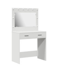Table de vanité avec lumières LED - Blanc, 78,5 x 41 x 135 cm | Mobilier & Déco