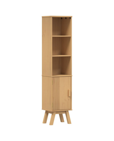 Cabinet de salle de bain Marron 35x30x159 cm en bois de pin massif | Mobilier & Déco