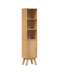 Cabinet de salle de bain Marron 35x30x159 cm en bois de pin massif | Mobilier & Déco