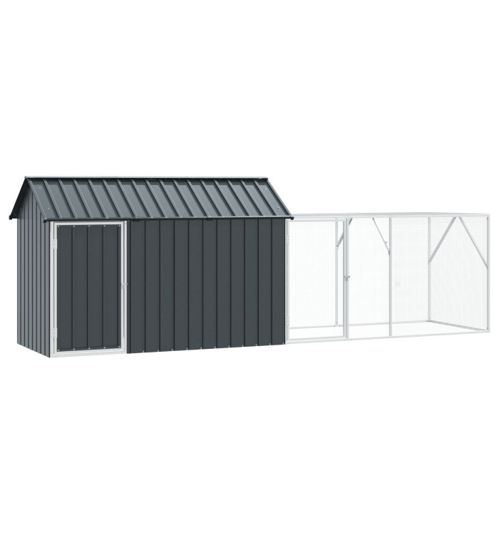 Aviary pour oiseaux avec extension Anthracite 112x421x141 cm Acier | Mobilier & Déco