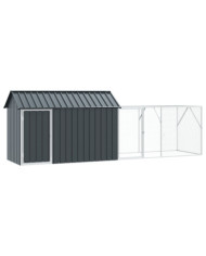 Aviary pour oiseaux avec extension Anthracite 112x421x141 cm Acier | Mobilier & Déco