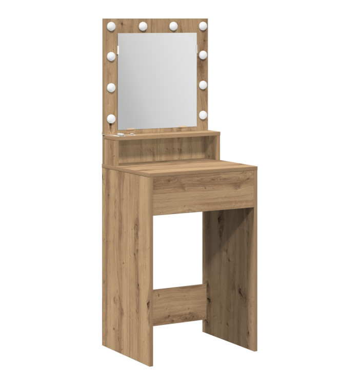 Coiffeuse avec éclairage LED en chêne artisan, 50x41x135 cm | Mobilier & Déco