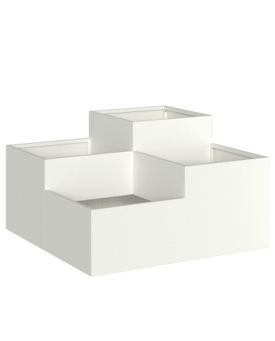 Jardinière 100x100x48 cm Acier Blanc | Mobilier & Déco