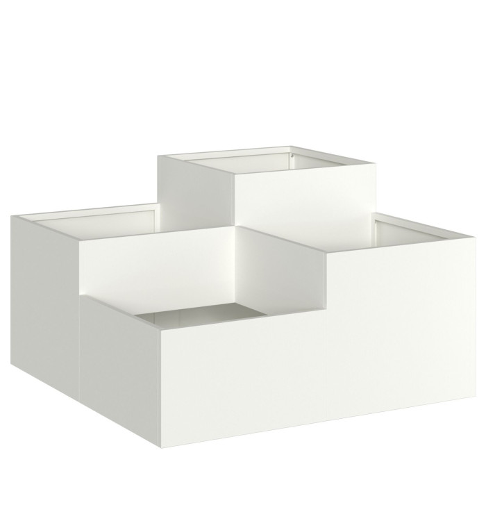 Jardinière 100x100x48 cm Acier Blanc | Mobilier & Déco