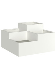 Jardinière 100x100x48 cm Acier Blanc | Mobilier & Déco