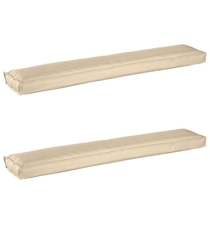 Coussins de Palette pour Banc 2 pcs Beige 200x40x8 cm Tissu Oxford | Mobilier & Déco