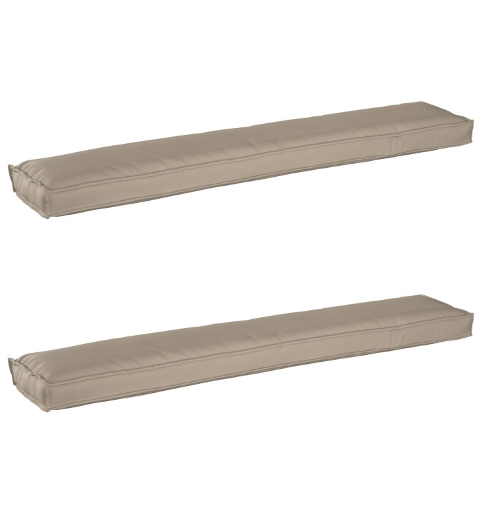 Coussins de Palette pour Banc 2 pcs Taupe 200x40x8 cm Tissu Oxford | Mobilier & Déco