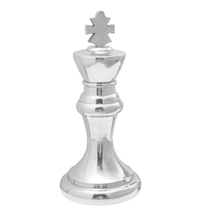 Sculptures d'échecs 2 pcs Argent Aluminium | Mobilier & Déco