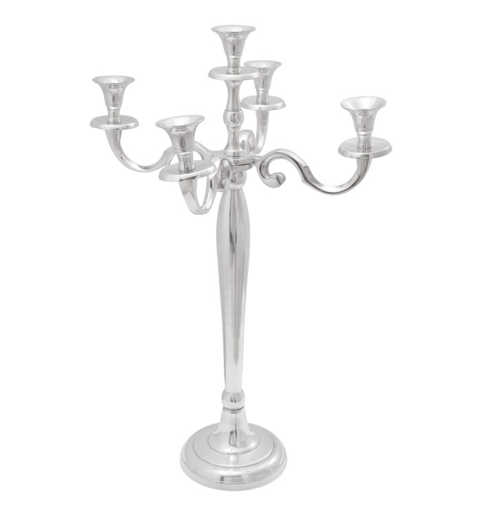 Bougeoir Argent 39x39x60 cm Aluminium | Mobilier & Déco