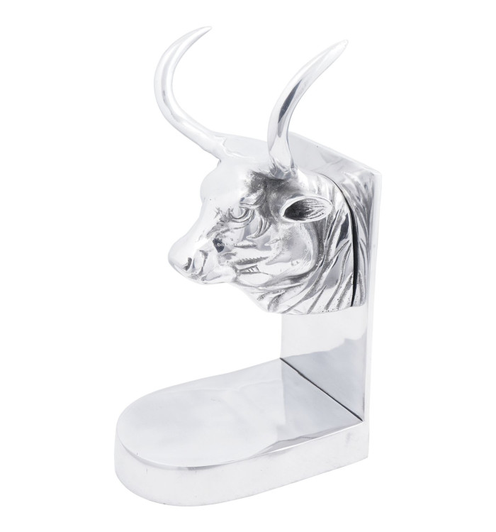 Serre-livres 2 pcs Argent 17x15x27 cm Aluminium Bull | Mobilier & Déco