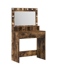Table de coiffeuse Chêne fumé Bois d'ingénierie 75.5 x 41 x 135 cm | Mobilier & Déco
