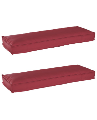 Coussins de Palette pour Banc 2 pcs Rouge Vin 120x40x8 cm Tissu Oxford | Mobilier & Déco
