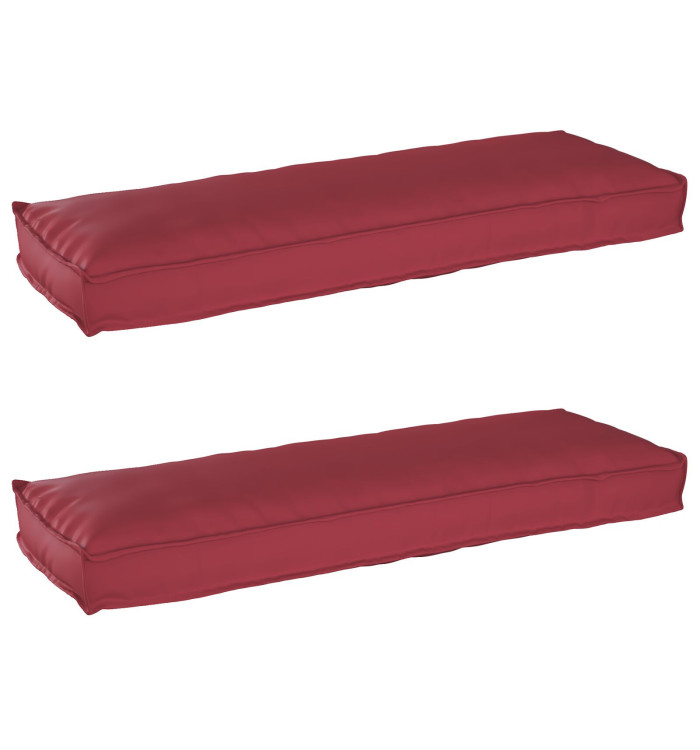 Coussins de Palette pour Banc 2 pcs Rouge Vin 120x40x8 cm Tissu Oxford | Mobilier & Déco