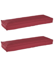 Coussins de Palette pour Banc 2 pcs Rouge Vin 120x40x8 cm Tissu Oxford | Mobilier & Déco