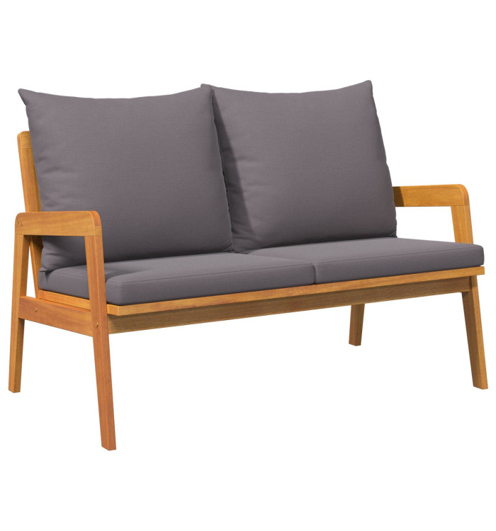 Ensemble de bistro 2 pièces avec coussins - En bois d'acacia massif | Mobilier & Déco