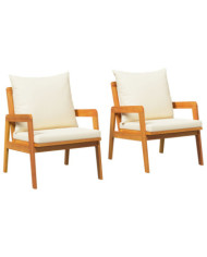 Chaises de jardin 2 pcs 59,5 x 65 x 71,5 cm Bois massif d'acacia | Mobilier & Déco