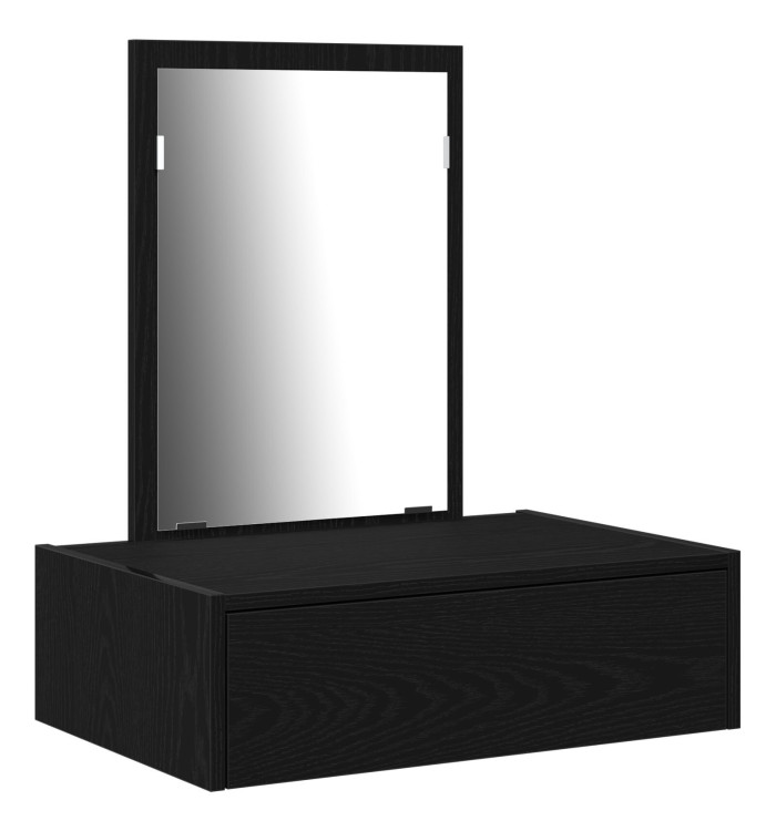 Table de Maquillage Murale Chêne Noir 60x40x70 cm | Mobilier & Déco