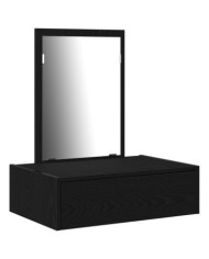 Table de Maquillage Murale Chêne Noir 60x40x70 cm | Mobilier & Déco