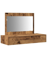 Table de maquillage murale - Bois vintage - 100x40x70 cm | Mobilier & Déco