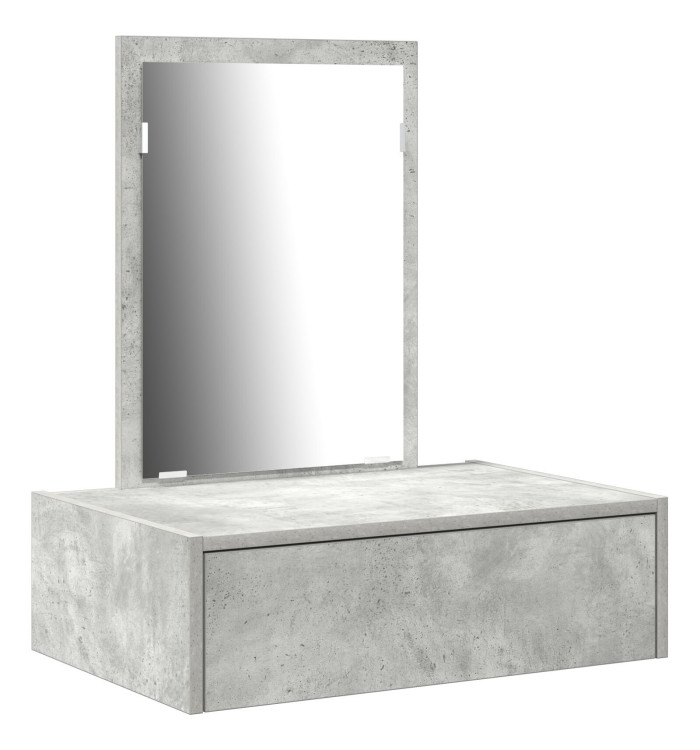 Table de maquillage murale gris béton 60x40x70 cm | Mobilier & Déco