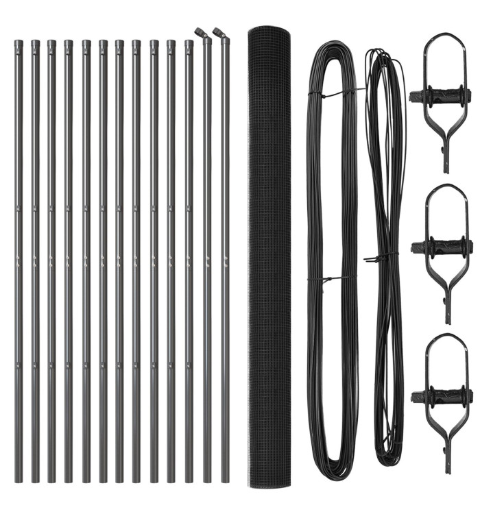 Ensemble de poteaux de clôture  Set de 2 Gris Métal 25 x 1,5 m | Mobilier & Déco