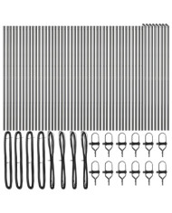Poteaux de clôture 52 pcs Gris Ø32 mm 190 cm Acier Galvanisé | Mobilier & Déco