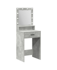 Table de maquillage avec des lumières LED en gris béton, 50x41x135 cm | Mobilier & Déco