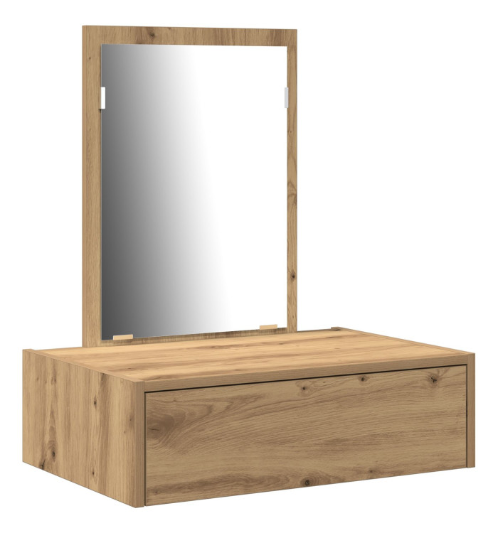 Table de maquillage murale en chêne 60x40x70 cm | Mobilier & Déco