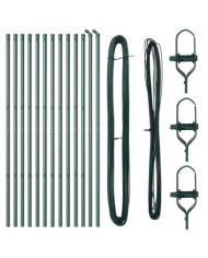 Poteaux de clôture 13 pcs Vert Ø32 mm 200 cm Acier galvanisé | Mobilier & Déco