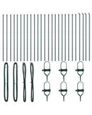 Poteaux de clôture 26 pcs Vert Ø32 mm 200 cm Acier galvanisé | Mobilier & Déco