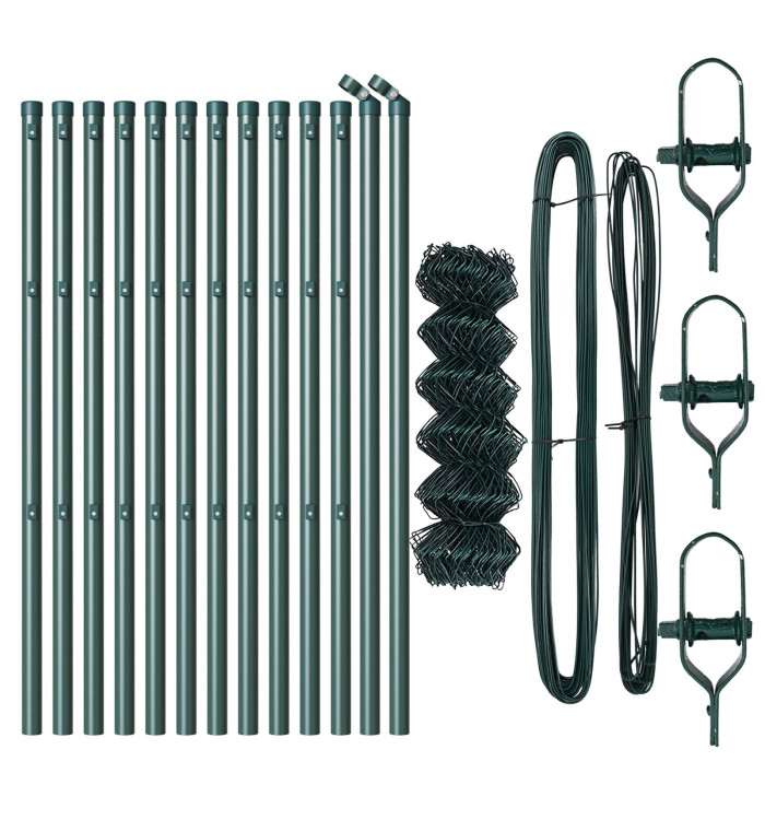 Clôture en maillons chaines Pack de 2 Vert Métal 0,8 x 25 m | Mobilier & Déco