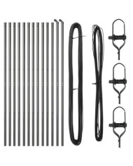 Poteaux de clôture 13 pcs Gris Ø32 mm 150 cm Acier galvanisé | Mobilier & Déco