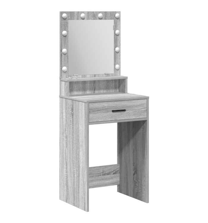 Table de maquillage avec lumière LED Gris Sonoma 50x41x135 cm | Mobilier & Déco
