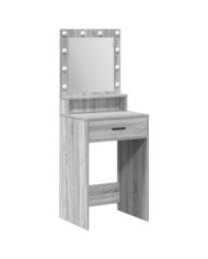 Table de maquillage avec lumière LED Gris Sonoma 50x41x135 cm | Mobilier & Déco