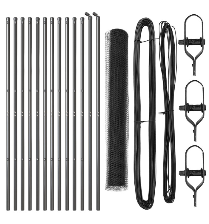 Ensemble de clôture  Lot de 2 Gris Métal, Plastique 25 x 1 m | Mobilier & Déco