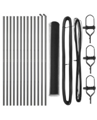 Ensemble de clôture  Lot de 2 Gris Métal, Plastique 25 x 1 m | Mobilier & Déco
