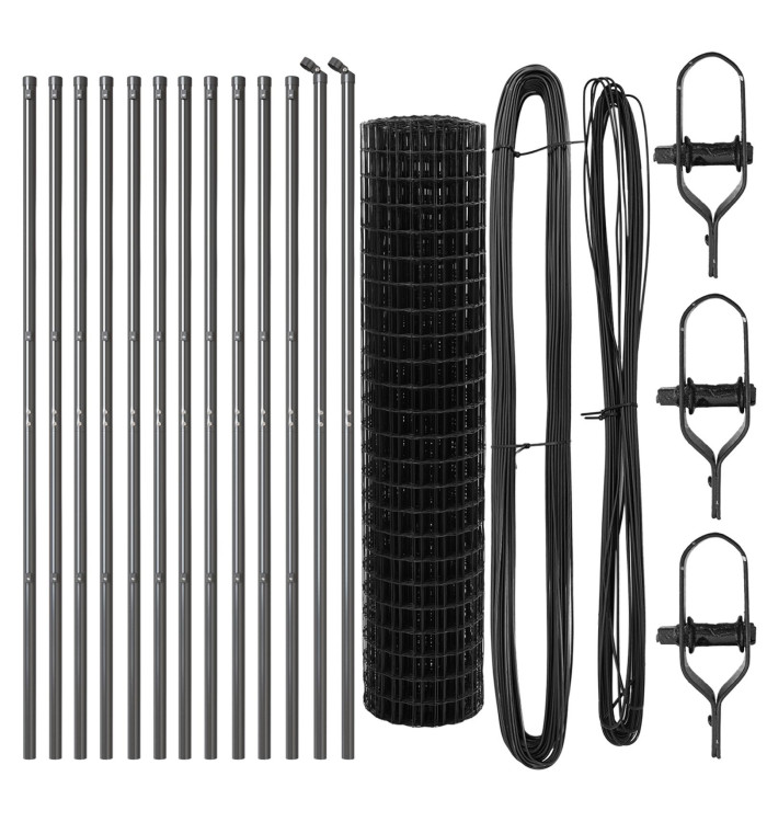 Clôture Euro  Ensemble de 2 Grise Acier enduit de poudre 25 x 1 m | Mobilier & Déco