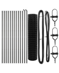 Clôture Euro Set de 2 Gris Acier 25 x 1 m Durable | Mobilier & Déco