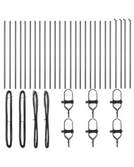 Piquets de clôture 26 pcs Gris Ø32 mm 150 cm Acier galvanisé | Mobilier & Déco